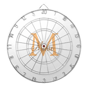 simple minimal add name monogram orange brown  thr dartboard