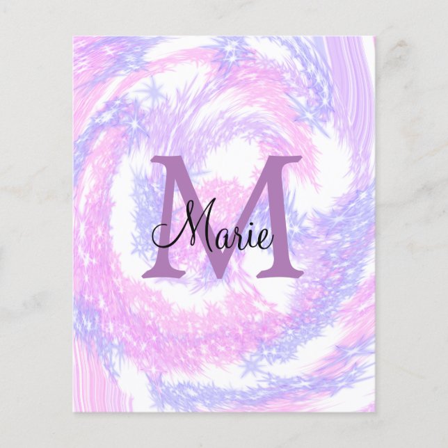 simple minimal add name monogram pink red glitter  flyer (Front)