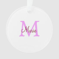 simple minimal add name monogram pink red