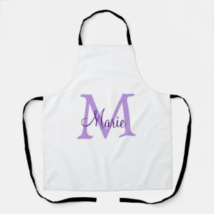 simple minimal add name monogram pink red throw apron