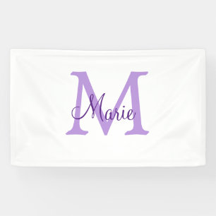 simple minimal add name monogram pink red   throw  banner