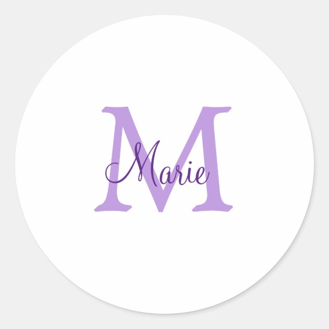 simple minimal add name monogram pink red   throw  classic round sticker (Front)