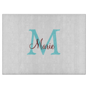 simple minimal add name monogram pink red   throw  cutting board
