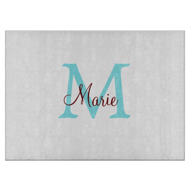 simple minimal add name monogram pink red   throw  cutting board (Front)