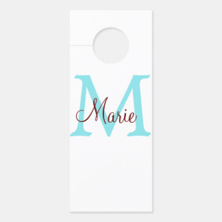 simple minimal add name monogram pink red   throw  door hanger