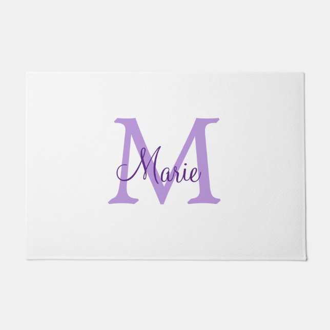 simple minimal add name monogram pink red   throw  doormat (Front)