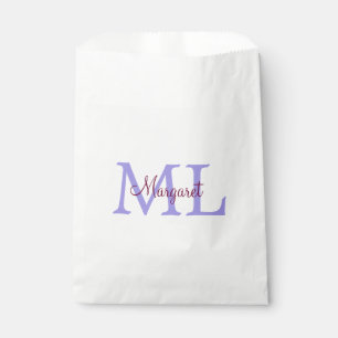 simple minimal add name monogram pink red throw favour bags