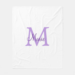 simple minimal add name monogram pink red throw fleece blanket