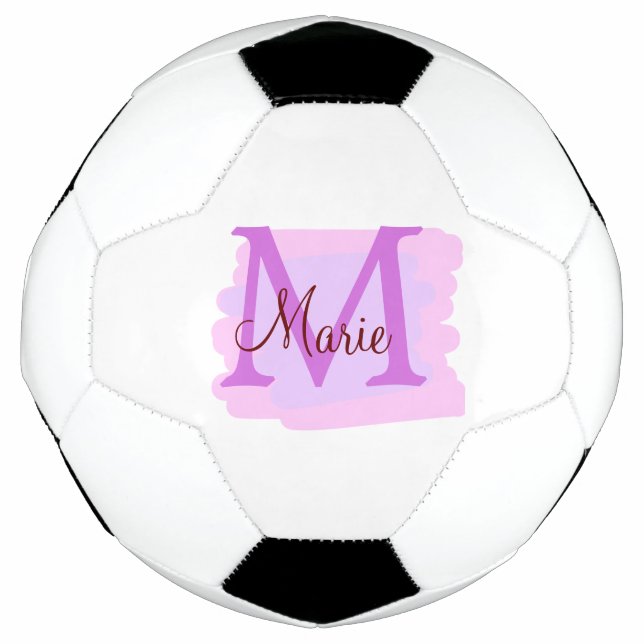 simple minimal add name monogram pink red   throw  football (Front)