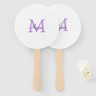 simple minimal add name monogram pink red   throw  hand fan