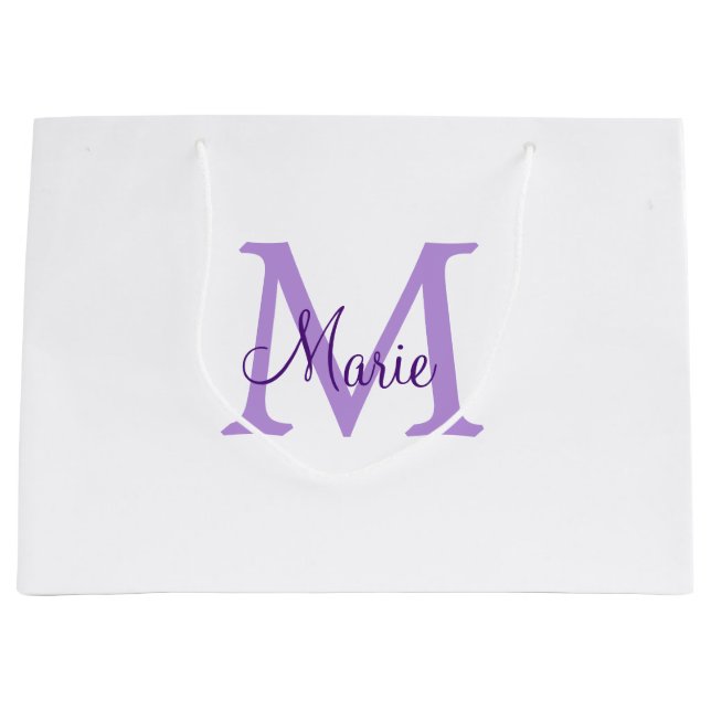 simple minimal add name monogram pink red   throw  large gift bag (Front)