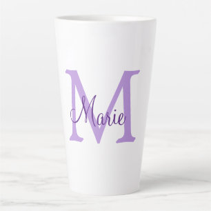 simple minimal add name monogram pink red throw latte mug