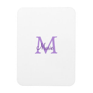 simple minimal add name monogram pink red throw magnet