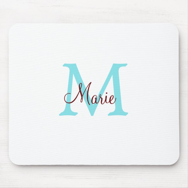 simple minimal add name monogram pink red   throw  mouse mat (Front)