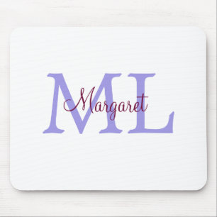 simple minimal add name monogram pink red throw mouse mat