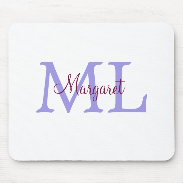 simple minimal add name monogram pink red   throw  mouse mat (Front)