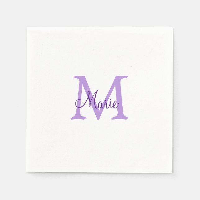 simple minimal add name monogram pink red   throw  napkin (Front)