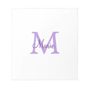 simple minimal add name monogram pink red throw notepad