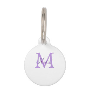 simple minimal add name monogram pink red throw pet tag