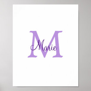 simple minimal add name monogram pink red   throw  poster