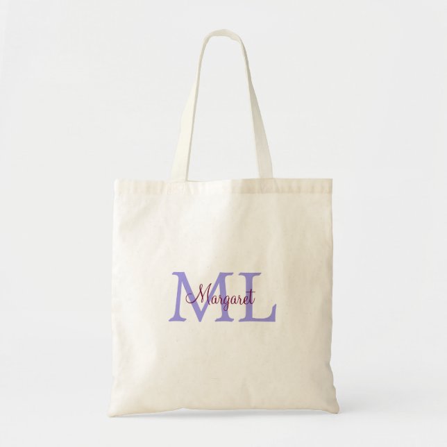 simple minimal add name monogram pink red   throw  tote bag (Front)