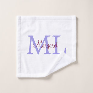 simple minimal add name monogram pink red   throw  wash cloth