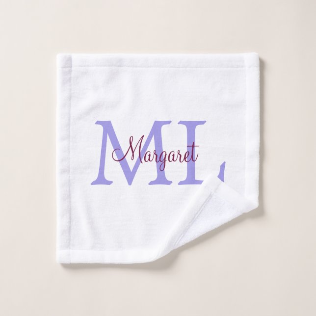 simple minimal add name monogram pink red   throw  wash cloth (Wash Cloth)