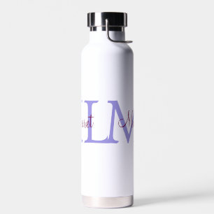 simple minimal add name monogram pink red throw water bottle
