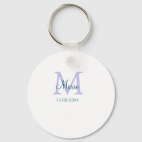 simple minimal add name monogram purple green date