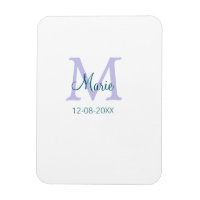 simple minimal add name monogram purple green date