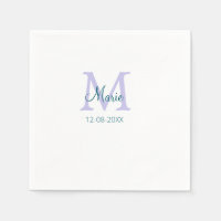 simple minimal add name monogram purple green date