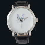 simple minimal add name monogram purple green date watch<br><div class="desc">beautiful design</div>