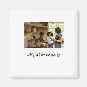 simple minimal add photo collage name family mom magnet
