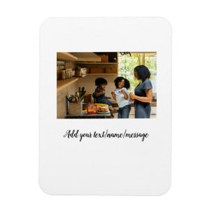 simple minimal add photo collage name family mom magnet