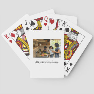 simple minimal add photo collage name family mom playing cards