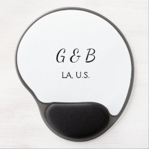 SIMPLE MINIMAL add your couple name city name text Gel Mouse Mat
