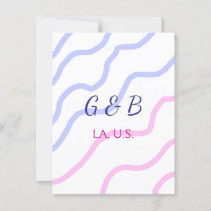 SIMPLE MINIMAL add your couple name city name text Postcard