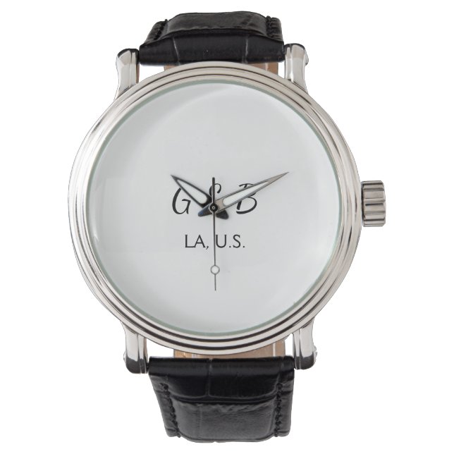SIMPLE MINIMAL add your couple name city name text Watch (Front)