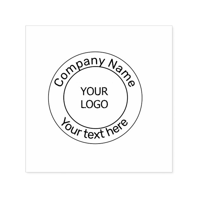 simple minimal add your logo business custom rubbe self-inking stamp (Design)