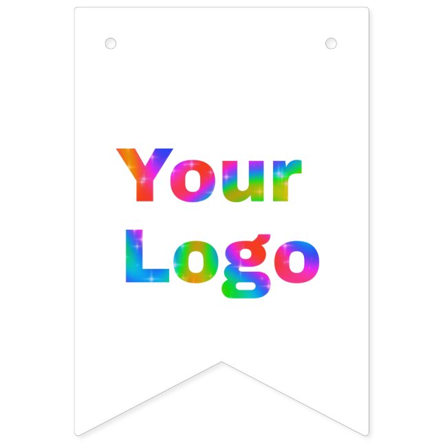 simple minimal add your logo business name text bunting  (First Flag)