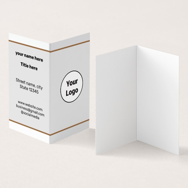 SIMPLE MINIMAL ADD YOUR LOGO CUSTOM TEXT HERE BUSI BUSINESS CARD (Inside and Outside)