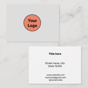 SIMPLE MINIMAL ADD YOUR LOGO CUSTOM TEXT HERE BUSI CARD