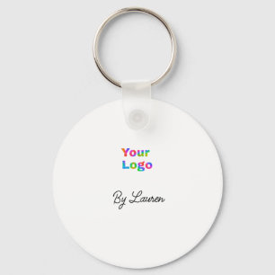 SIMPLE MINIMAL ADD YOUR LOGO CUSTOM TEXT HERE BUSI KEY RING