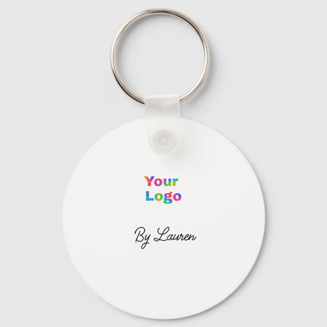 SIMPLE MINIMAL ADD YOUR LOGO CUSTOM TEXT HERE BUSI KEY RING (Front)