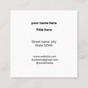 SIMPLE MINIMAL ADD YOUR LOGO CUSTOM TEXT HERE BUSI SQUARE BUSINESS CARD