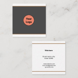 SIMPLE MINIMAL ADD YOUR LOGO CUSTOM TEXT HERE BUSI SQUARE BUSINESS CARD