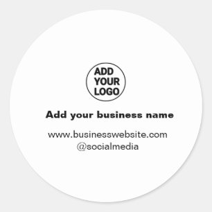 simple minimal add your logo/design custom add web classic round sticker