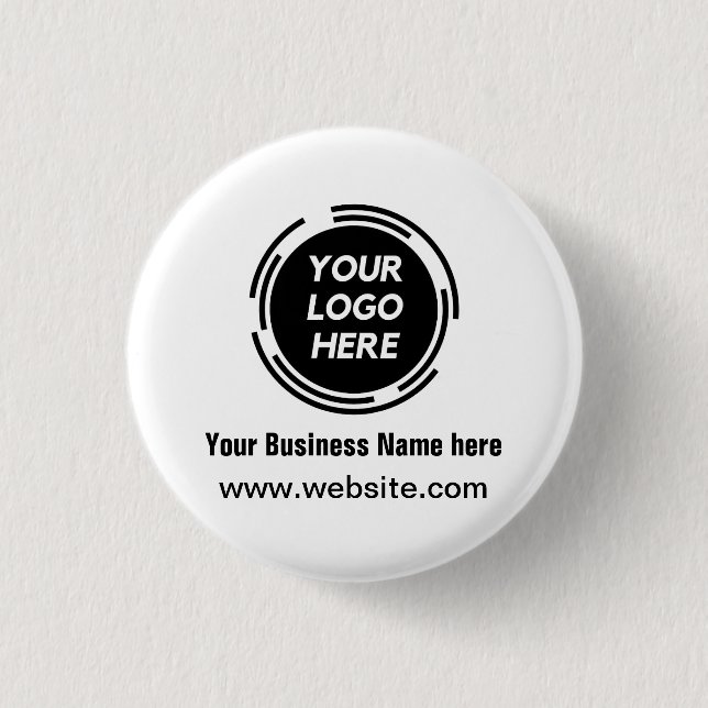 Simple minimal add your logo/design here 3 cm round badge (Front)