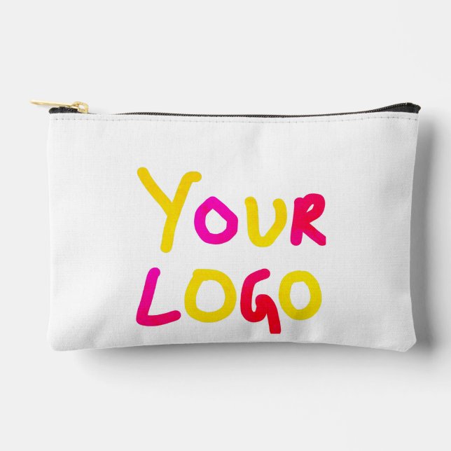 simple minimal add your logo/design here business  accessory pouch (Front)