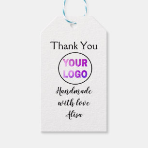 simple minimal add your logo/design here business gift tags